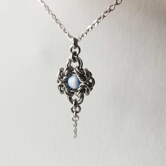 Vintage Antique Romanov blue and silver necklace - Picture 7 of 9